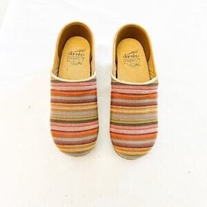 Dansko Jute Pro Stripe Pattern Womens Professional Vegan Clogs Size 36 EUC-MINT